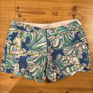 Lilly Pulitzer High Waist Blue and Green Shorts